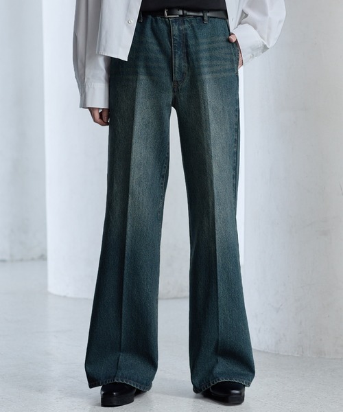 【CLEL】Vintage Design Semi-wide Flare Denim Pants / ヴィンテージデザイン セミワイドフレアデニムパンツ(デニムパンツ)|CLEL(クレイル)