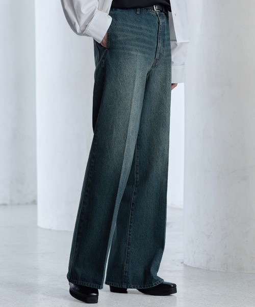 【CLEL】Vintage Design Semi-wide Flare Denim Pants / ヴィンテージデザイン セミワイドフレアデニムパンツ(デニムパンツ)|CLEL(クレイル)