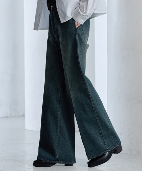 【CLEL】Vintage Design Semi-wide Flare Denim Pants / ヴィンテージデザイン セミワイドフレアデニムパンツ(デニムパンツ)|CLEL(クレイル)