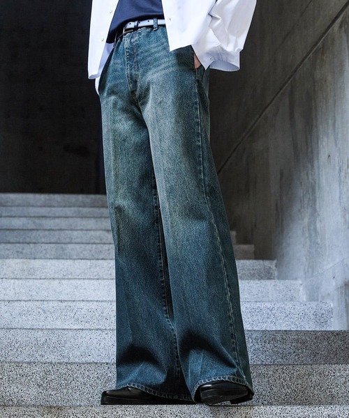 【CLEL】Vintage Design Semi-wide Flare Denim Pants / ヴィンテージデザイン セミワイドフレアデニムパンツ(デニムパンツ)|CLEL(クレイル)