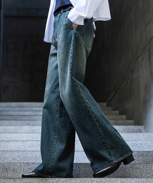【CLEL】Vintage Design Semi-wide Flare Denim Pants / ヴィンテージデザイン セミワイドフレアデニムパンツ(デニムパンツ)|CLEL(クレイル)