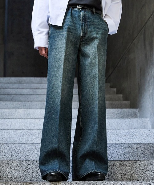 【CLEL】Vintage Design Semi-wide Flare Denim Pants / ヴィンテージデザイン セミワイドフレアデニムパンツ(デニムパンツ)|CLEL(クレイル)