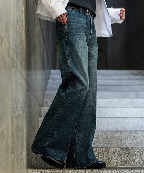 【CLEL】Vintage Design Semi-wide Flare Denim Pants / ヴィンテージデザイン セミワイドフレアデニムパンツ(デニムパンツ)|CLEL(クレイル)
