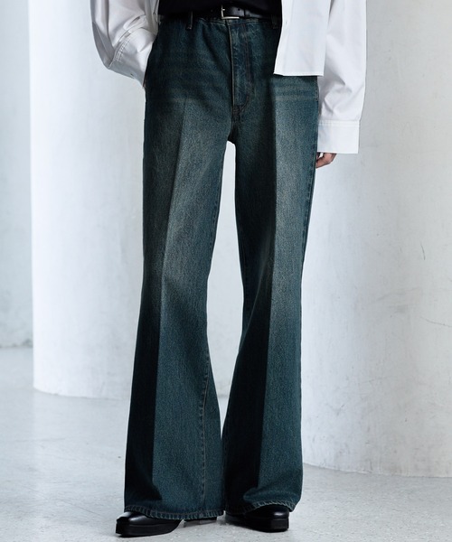 【CLEL】Vintage Design Semi-wide Flare Denim Pants / ヴィンテージデザイン セミワイドフレアデニムパンツ(デニムパンツ)|CLEL(クレイル)
