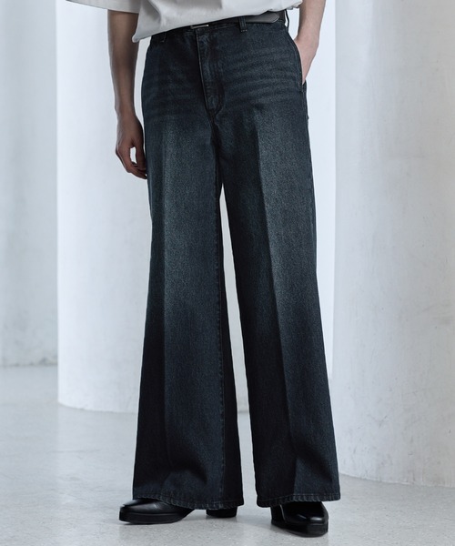【CLEL】Vintage Design Semi-wide Flare Denim Pants / ヴィンテージデザイン セミワイドフレアデニムパンツ(デニムパンツ)|CLEL(クレイル)