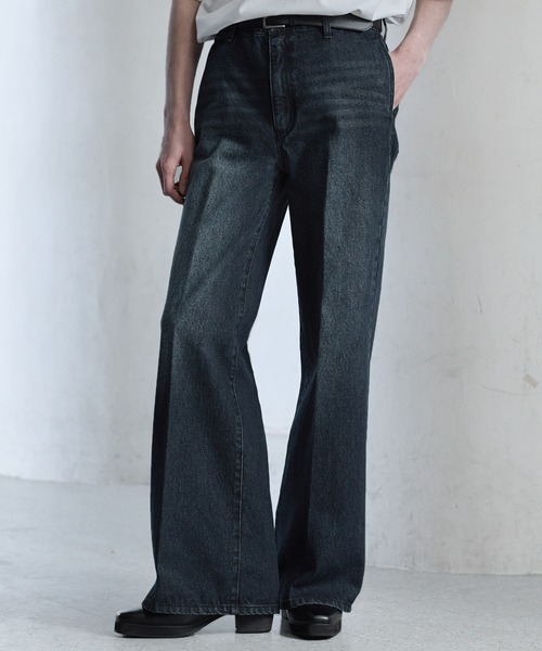 【CLEL】Vintage Design Semi-wide Flare Denim Pants / ヴィンテージデザイン セミワイドフレアデニムパンツ(デニムパンツ)|CLEL(クレイル)