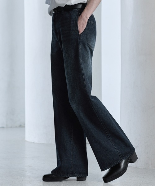【CLEL】Vintage Design Semi-wide Flare Denim Pants / ヴィンテージデザイン セミワイドフレアデニムパンツ(デニムパンツ)|CLEL(クレイル)