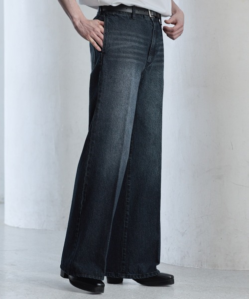 【CLEL】Vintage Design Semi-wide Flare Denim Pants / ヴィンテージデザイン セミワイドフレアデニムパンツ(デニムパンツ)|CLEL(クレイル)