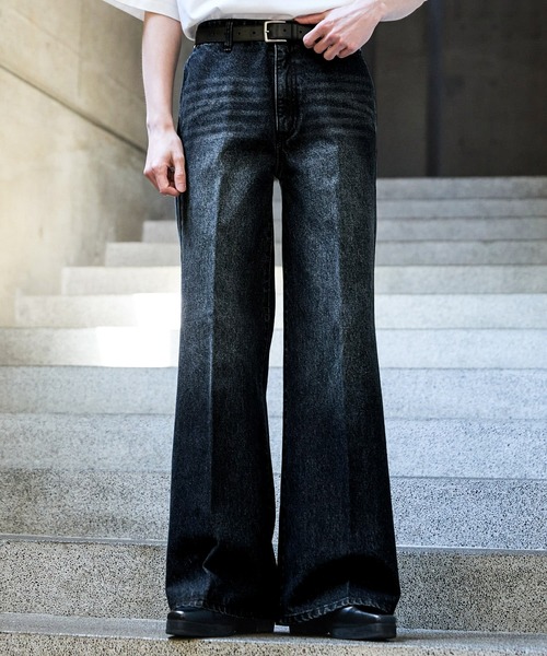 【CLEL】Vintage Design Semi-wide Flare Denim Pants / ヴィンテージデザイン セミワイドフレアデニムパンツ(デニムパンツ)|CLEL(クレイル)