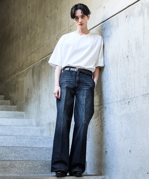 【CLEL】Vintage Design Semi-wide Flare Denim Pants / ヴィンテージデザイン セミワイドフレアデニムパンツ(デニムパンツ)|CLEL(クレイル)