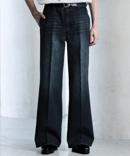 【CLEL】Vintage Design Semi-wide Flare Denim Pants / ヴィンテージデザイン セミワイドフレアデニムパンツ(デニムパンツ)|CLEL(クレイル)