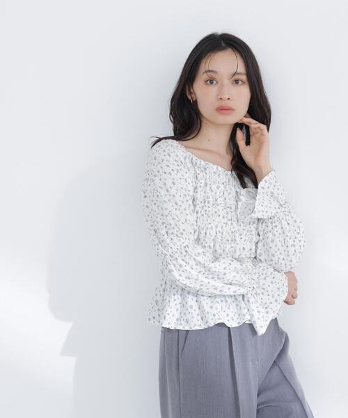 プランテーション　フラワーシャーリングブラウス flower shirring blouse2～ﾌﾗﾜｰｼｬｰﾘﾝｸﾞﾌﾞﾗｳｽ2 | flower／フラワー公式通販