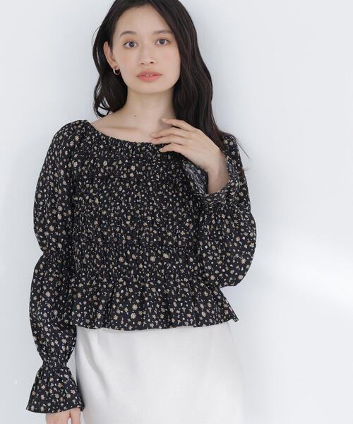 プランテーション　フラワーシャーリングブラウス flower shirring blouse2～ﾌﾗﾜｰｼｬｰﾘﾝｸﾞﾌﾞﾗｳｽ2 | flower／フラワー公式通販