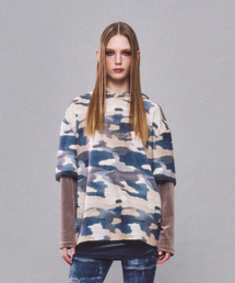 SOMSOC（ソムソック）の「LUNE LAYERED HOODIE_BEIGE（パーカー）」