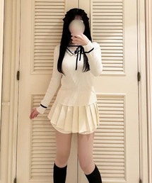 ALLuRing ChaRm（アリュリングチャーム）の「【ALLuRing ChaRm × honesutoide_】Sailor Lace Ribbon Knit / セーラーレースリボンニット（ニット/セーター）」