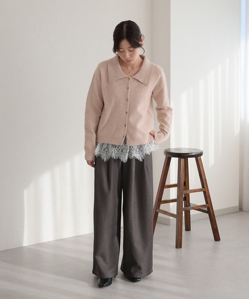 raffime(ラフィミー)の「【Raffime】チャーム付きポロニット(ポロシャツ・レディース・アイボリー/ピンク/グレー・フリー)」の10枚目の写真