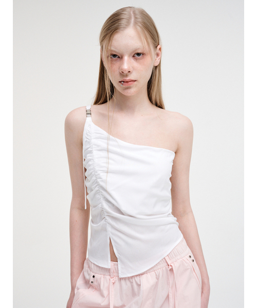 ETMON(エトモン)の「One Shoulder Buckle Blouse White(スカート・レディース・その他・S/M)」の3枚目の写真