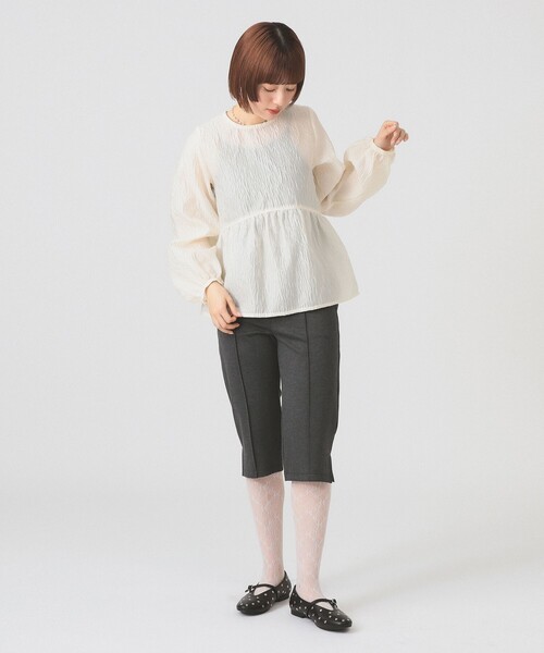 Ray BEAMS(レイビームス)の「ストレッチ カプリ パンツ(その他パンツ・レディース・ブラック/グレー・0/1)」の3枚目の写真