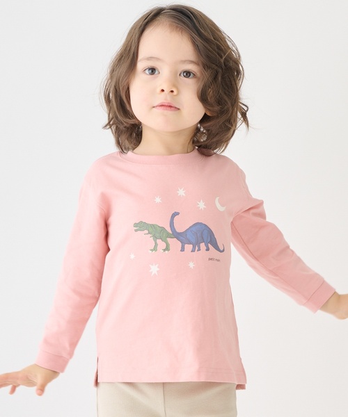 petit main（プティマイン）の「【プティプラ】BOYS長袖Tシャツ（Tシャツ/カットソー・キッズ・チャコール/カラフル/ライトグリーン/オフホワイト/クリーム/ブルー/グリーン/ライトブルー/ピンク系その他/アイボリー・90cm/80ｃｍ/100cm/120cm/130cm/110cm）」の9枚目の写真