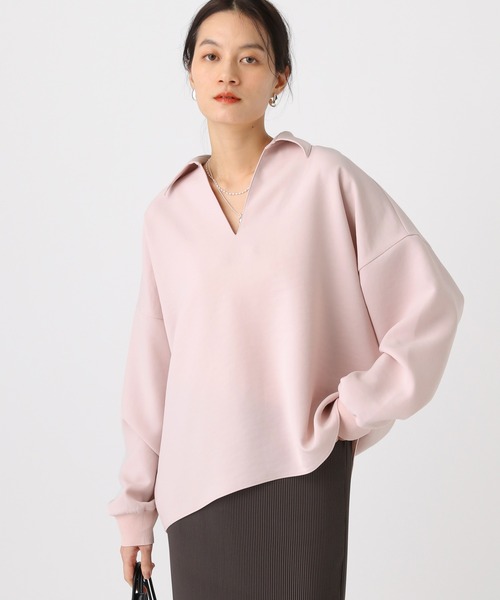 Elura(エルーラ)の「Wクロススキッパーブラウス/641253(シャツ/ブラウス・レディース・ダークブラウン/キャメル/ピンク/ブラック/オフホワイト/カーキ/チャコールグレー・FREE)」の7枚目の写真