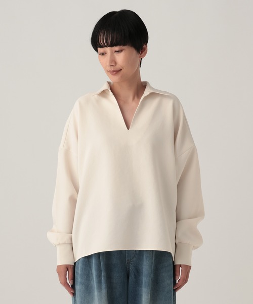Elura(エルーラ)の「Wクロススキッパーブラウス/641253(シャツ/ブラウス・レディース・ダークブラウン/キャメル/ピンク/ブラック/オフホワイト/カーキ/チャコールグレー・FREE)」の12枚目の写真