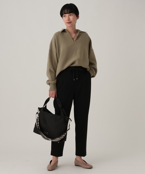 Elura(エルーラ)の「Wクロススキッパーブラウス/641253(シャツ/ブラウス・レディース・ダークブラウン/キャメル/ピンク/ブラック/オフホワイト/カーキ/チャコールグレー・FREE)」の9枚目の写真