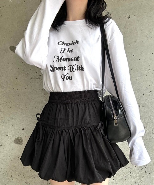 etta(エタ)の「プリント英字ロンT/長袖Tシャツ(Tシャツ/カットソー・レディース・ホワイト・MEDIUM)」の1枚目の写真