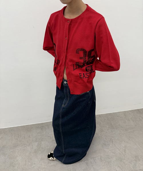 Oriens JOURNAL STANDARD（オリエンス ジャーナルスタンダード）の「プリンテッドニットカーディガン（カーディガン/ボレロ・レディース・レッド/グレー・FREE）」の11枚目の写真