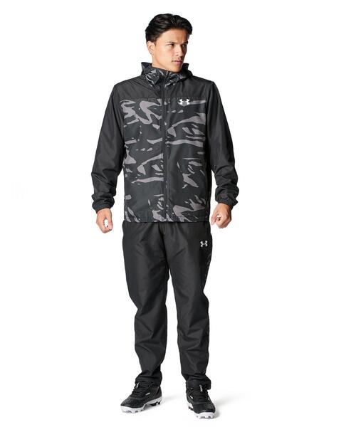UNDER ARMOUR(アンダーアーマー)の「UAトリコット ウーブン フルジップ フーディド ジャケット(ベースボール/メンズ)(その他アウター・メンズ・ブラック・M/S/2XL/XL/L)」の3枚目の写真