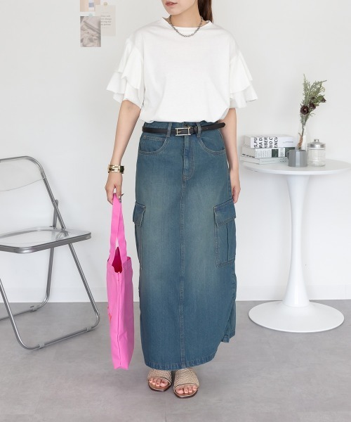 aity(アイティ)の「M-5L コットンフレア袖Tシャツ 夏服(Tシャツ/カットソー・レディース・ブラック/ピンクベージュ/ベージュ/オフホワイト・4L~5L/LL~3L/M~L)」の8枚目の写真