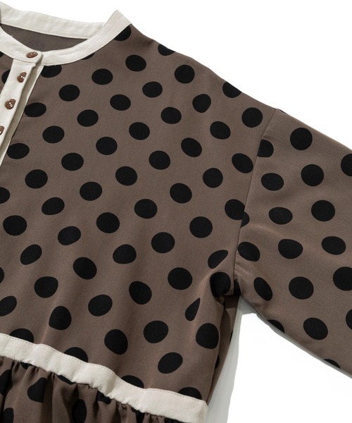 go slow caravan（ゴースローキャラバン）の「COLORK/カラック　ドット配色OP（ワンピース・レディース・ナチュラル/ブラウン・FREE）」の4枚目の写真