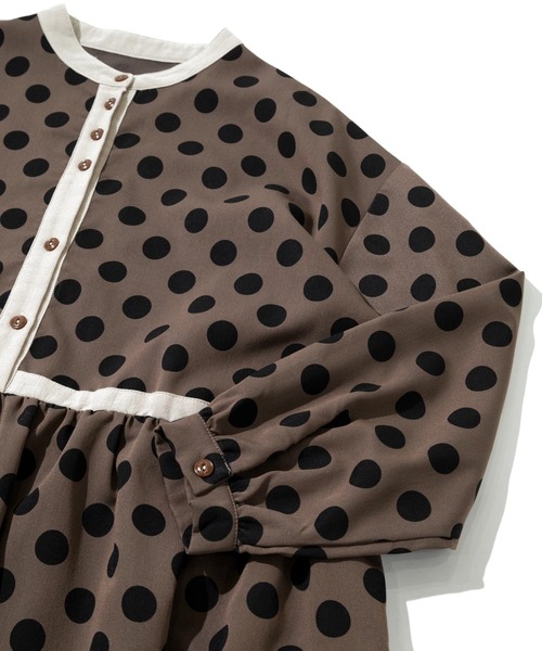 go slow caravan（ゴースローキャラバン）の「COLORK/カラック　ドット配色OP（ワンピース・レディース・ナチュラル/ブラウン・FREE）」の5枚目の写真