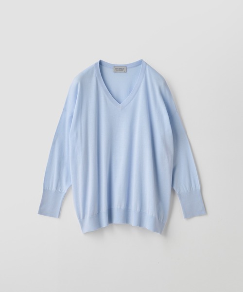 コットンVネック ワイドニットプルオーバー