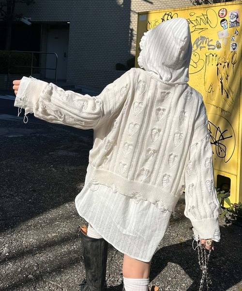 Alley Tokyo（アリートーキョー）の「フリフリフードシャツ（シャツ/ブラウス・レディース・ホワイト系/サックスブルー/オフホワイト・FREE）」の10枚目の写真