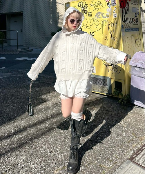 Alley Tokyo（アリートーキョー）の「フリフリフードシャツ（シャツ/ブラウス・レディース・ホワイト系/サックスブルー/オフホワイト・FREE）」の13枚目の写真