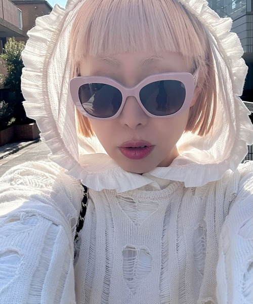 Alley Tokyo（アリートーキョー）の「フリフリフードシャツ（シャツ/ブラウス・レディース・ホワイト系/サックスブルー/オフホワイト・FREE）」の7枚目の写真