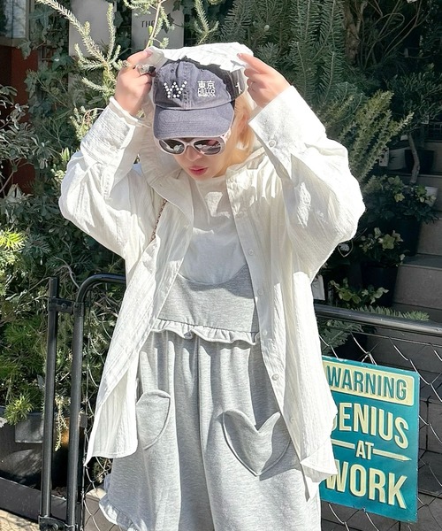 Alley Tokyo（アリートーキョー）の「フリフリフードシャツ（シャツ/ブラウス・レディース・ホワイト系/サックスブルー/オフホワイト・FREE）」の8枚目の写真