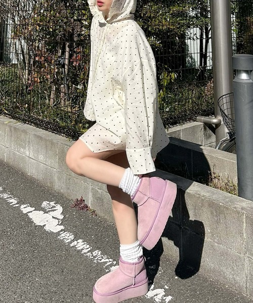 Alley Tokyo（アリートーキョー）の「フリフリフードシャツ（シャツ/ブラウス・レディース・ホワイト系/サックスブルー/オフホワイト・FREE）」の15枚目の写真