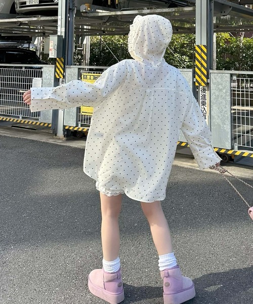 Alley Tokyo（アリートーキョー）の「フリフリフードシャツ（シャツ/ブラウス・レディース・ホワイト系/サックスブルー/オフホワイト・FREE）」の16枚目の写真