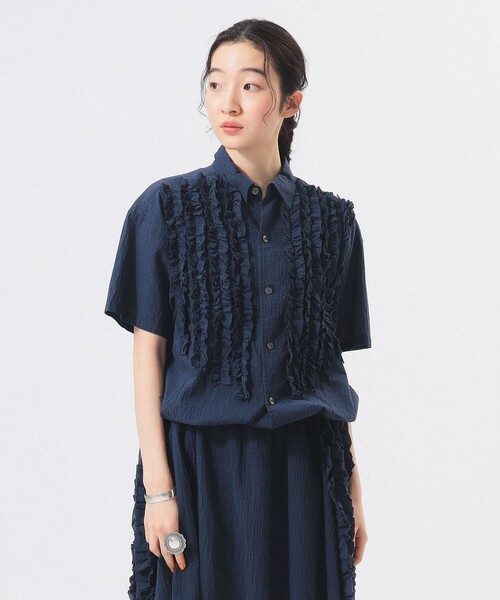 ドビー フリル ショートスリーブ シャツ（シャツ/ブラウス）｜BEAMS