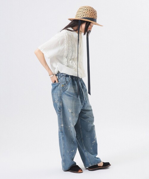 BEAMS BOY（ビームスボーイ）の「ドビー フリル ショートスリーブ シャツ（シャツ/ブラウス・レディース・オフホワイト/ネイビー・ONE SIZE）」の11枚目の写真