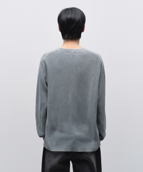 MUSINSA STANDARD（ムシンサスタンダード）の「ピグメントクルーネックニット[ピーコックブルー]（ニット/セーター・メンズ・その他・SMALL/MEDIUM/LARGE/X-LARGE/2XL）」の3枚目の写真