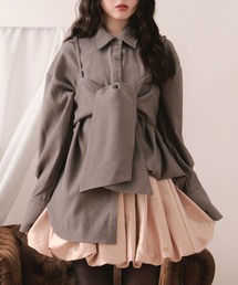 loin nuit | line stone ribbon shirt / ラインストーンリボンシャツ(シャツ/ブラウス)