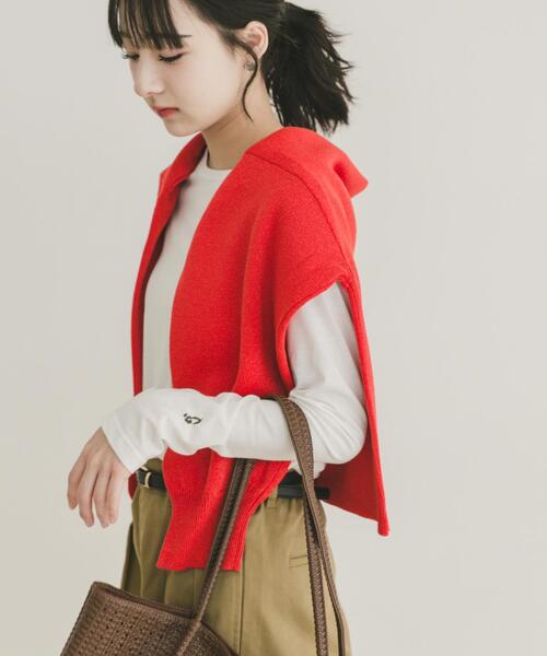 ITEMS URBANRESEARCH（アイテムズ アーバンリサーチ）の「ワンポイント刺シュウロンTシャツ（Tシャツ/カットソー・レディース・ピンク/オフホワイト/ブラウン/ベージュ・FREE）」の6枚目の写真