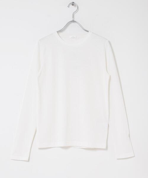 ITEMS URBANRESEARCH（アイテムズ アーバンリサーチ）の「ワンポイント刺シュウロンTシャツ（Tシャツ/カットソー・レディース・ピンク/オフホワイト/ブラウン/ベージュ・FREE）」の9枚目の写真