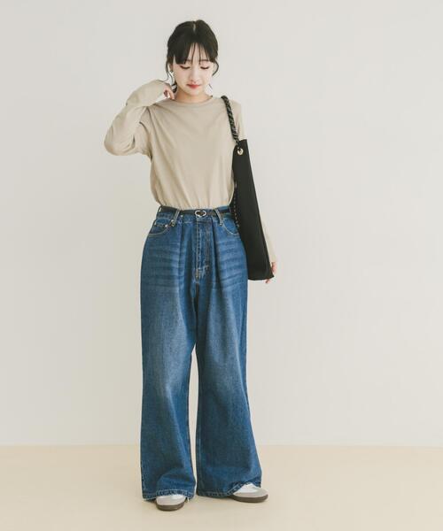 ITEMS URBANRESEARCH（アイテムズ アーバンリサーチ）の「ワンポイント刺シュウロンTシャツ（Tシャツ/カットソー・レディース・ピンク/オフホワイト/ブラウン/ベージュ・FREE）」の13枚目の写真