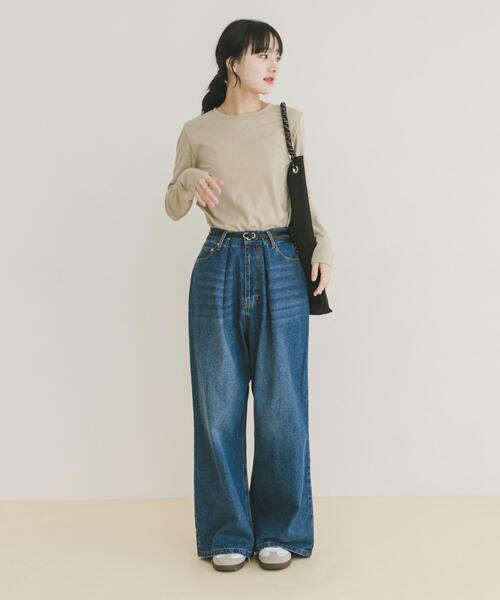 ITEMS URBANRESEARCH（アイテムズ アーバンリサーチ）の「ワンポイント刺シュウロンTシャツ（Tシャツ/カットソー・レディース・ピンク/オフホワイト/ブラウン/ベージュ・FREE）」の14枚目の写真