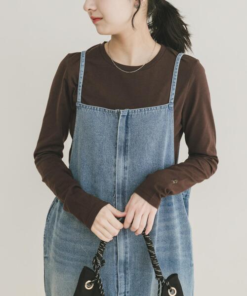 ITEMS URBANRESEARCH（アイテムズ アーバンリサーチ）の「ワンポイント刺シュウロンTシャツ（Tシャツ/カットソー・レディース・ピンク/オフホワイト/ブラウン/ベージュ・FREE）」の18枚目の写真