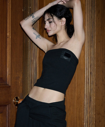 ODOR（オドー）の「Tube top - Black（Tシャツ/カットソー）」