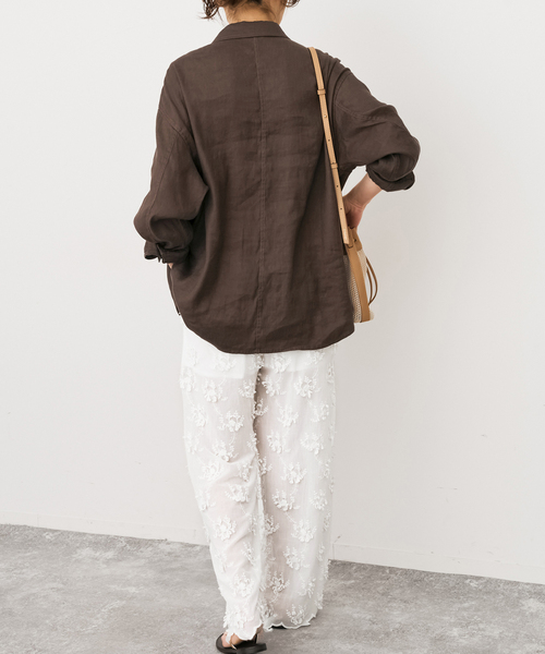 Spick & Span（スピックアンドスパン）の「crinkle crinkle crinkle sheer cotton 3D embroidery easy（その他パンツ・レディース・ブラック/ホワイト・FREE）」の12枚目の写真